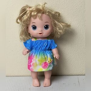 Hasbro Baby Alive Doll with Blue and Pink Dress